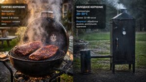 горячее и холодное копчение