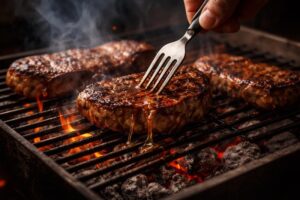 переворачивание мяса вилкой ошибка