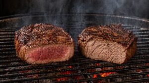 сравнение сочного и сухого мяса